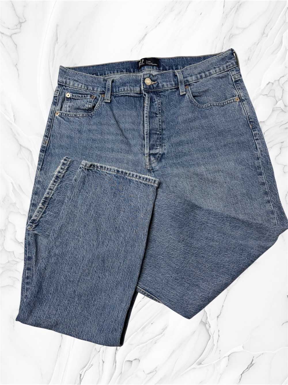 GAP high rise cheeky straight Mid Blue Jeans 14/32R